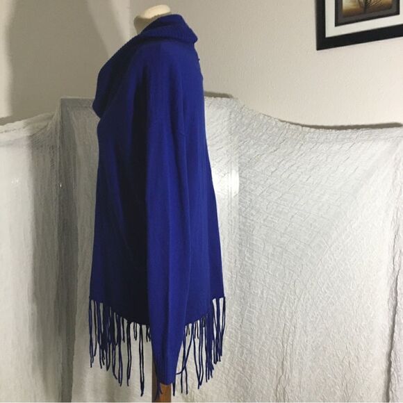 Michael Kors Royal Blue Fringed Sweater XS - Picture 2 of 10